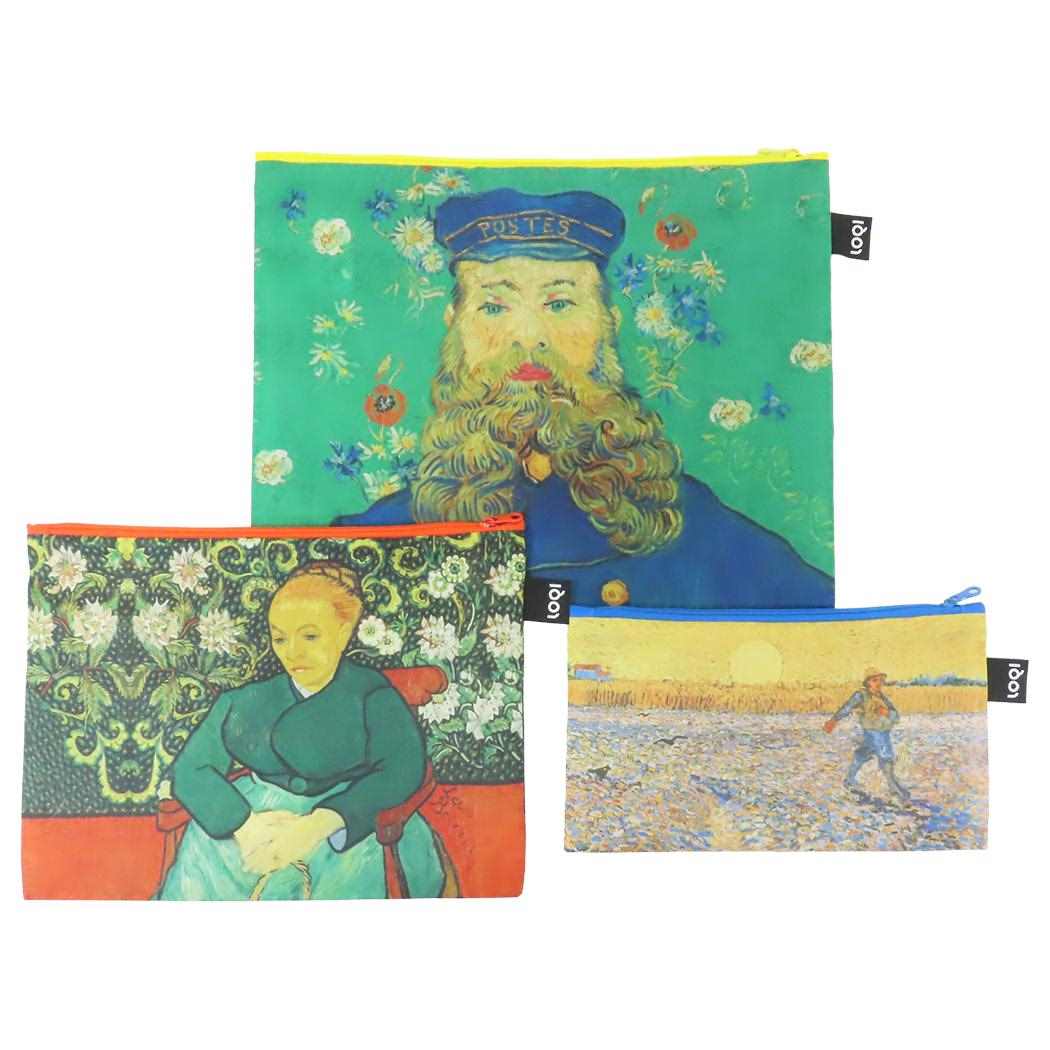 Zip Pockets 平ポーチ大中小3点セット フィンセント ファン ゴッホ Portrait of Joseph Roulin Portrait of Madame Roulin The Sower LOQI ローキー エーワイ VINCENT VAN GOGH 3連ポーチ