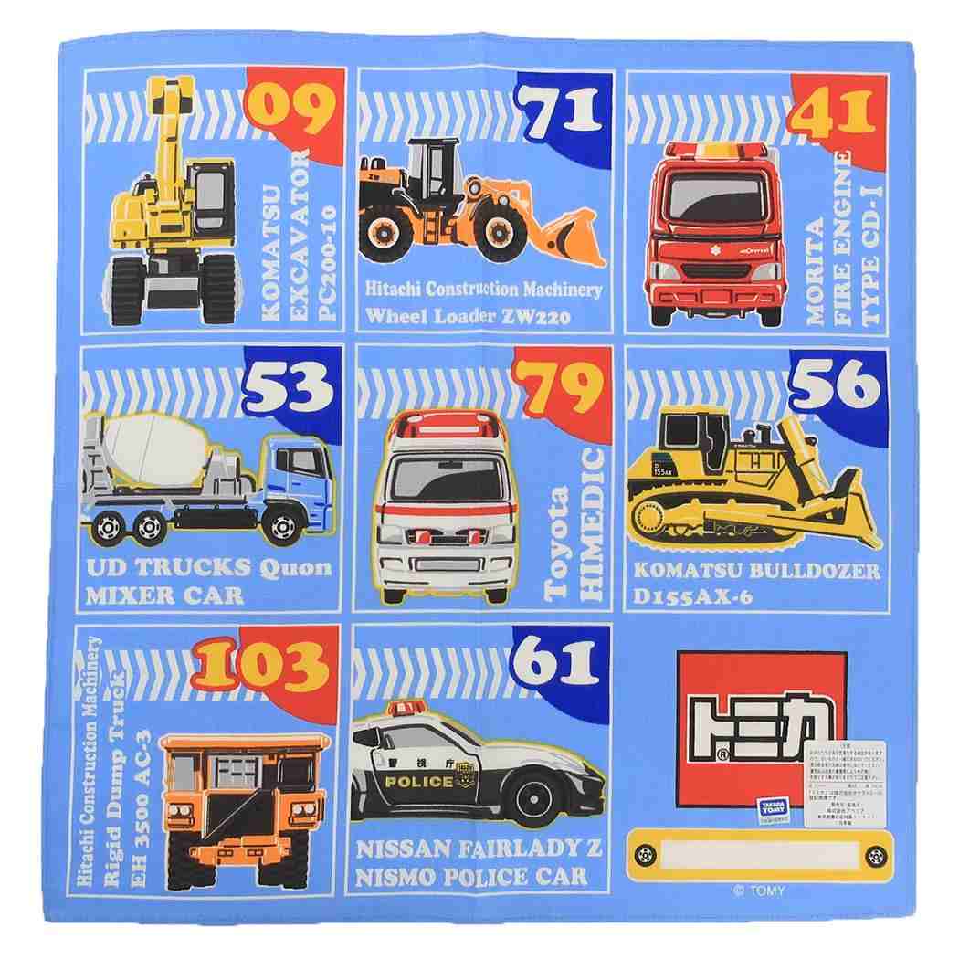 ハンカチ ハンカチーフ トミカ 格子 TOMICA バンビーナ 入園入学準備雑貨 メール便可
