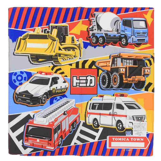 ハンカチ ハンカチーフ トミカ ストライプ TOMICA バンビーナ 入園入学準備雑貨 メール便可