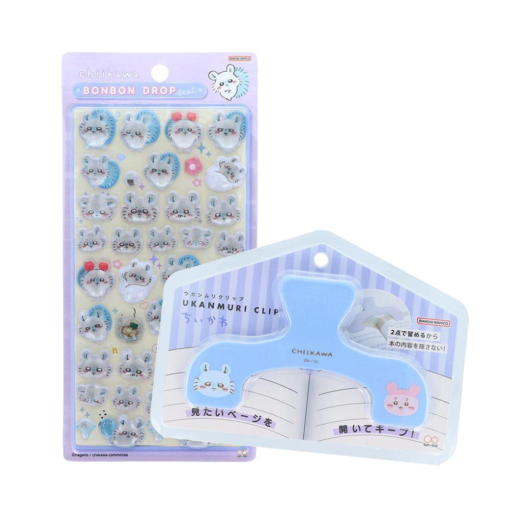 ちいかわ ボンボンドロップシール モモンガ 1シート付！クリップ セット
