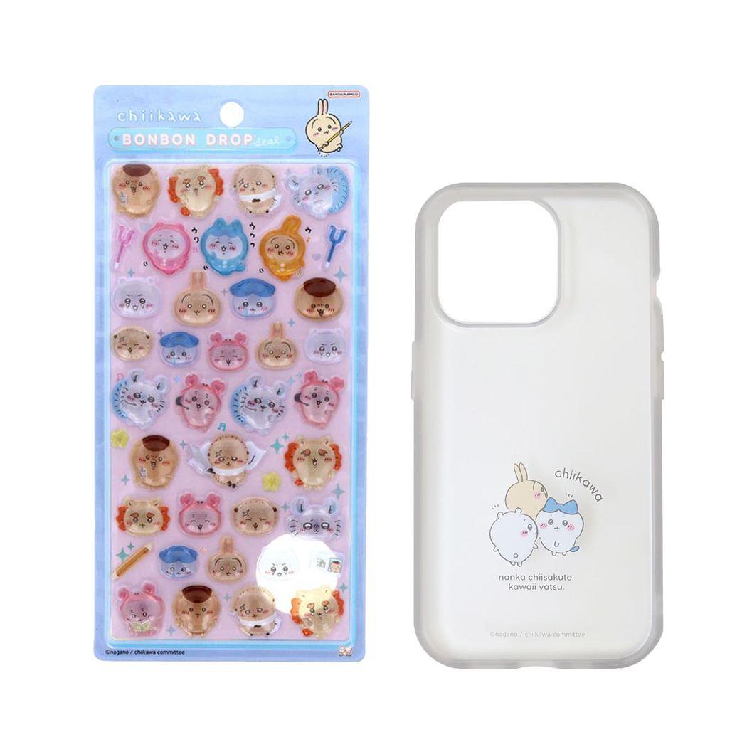 ちいかわ ボンボンドロップシール みんな ポーズ 1シート付！[iPhone15 Pro]IIIIfit Clear 2023 iPhone 6.1inch 3LENS model対応ケース セット