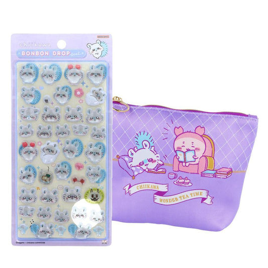 ちいかわ ボンボンドロップシール モモンガ 1シート付！コスメポーチ セット