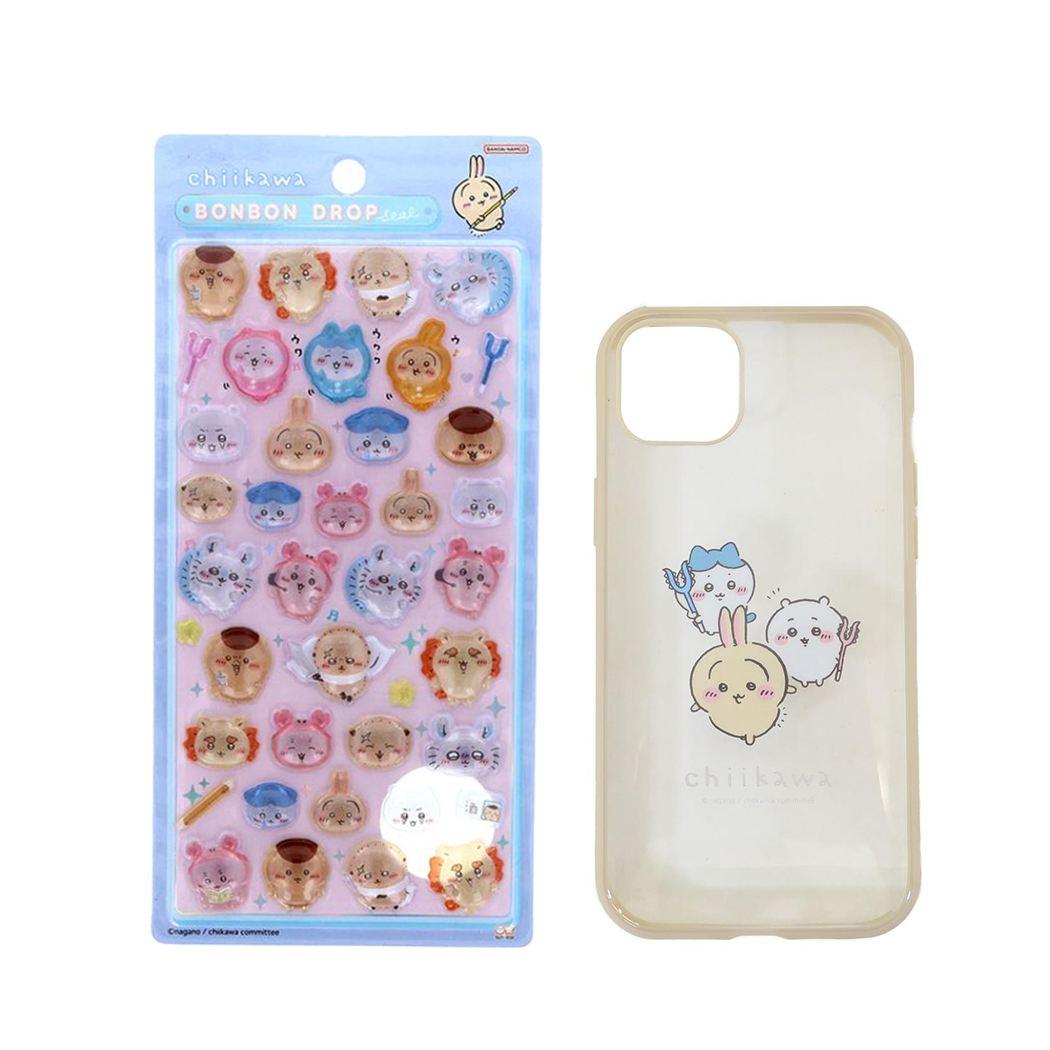 ちいかわ ボンボンドロップシール みんな ポーズ 1シート付！[iPhone15 Plus/14 Plus]IIIIfit Clear 2023 iPhone 6.7inch 2LENS model対応ケース セット
