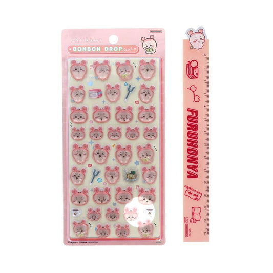 ちいかわ ボンボンドロップシール 古本屋 1シート付！ものさし セット