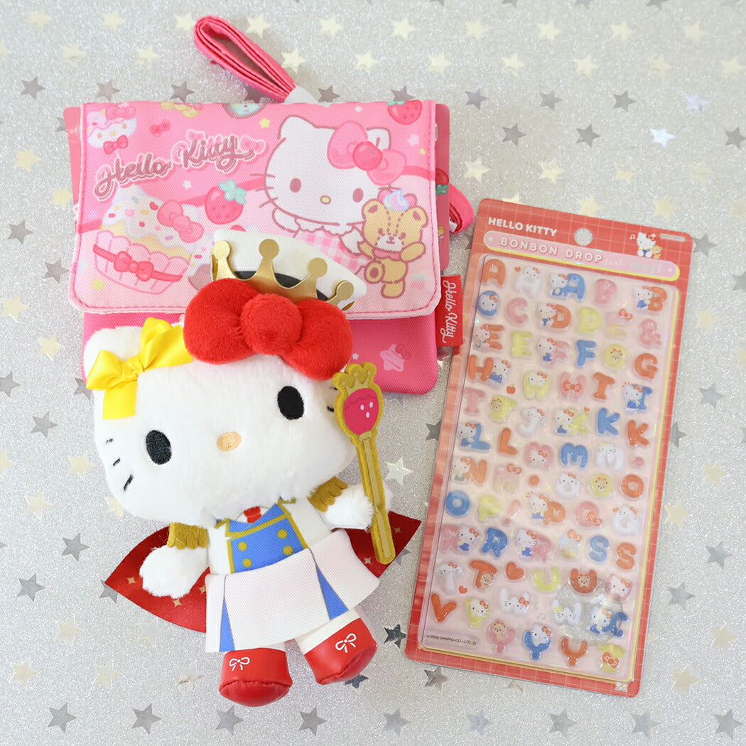 ボンボンドロップシール もじ キティ スタンダード1シートつき ぬいぐるみボールチェーンセット