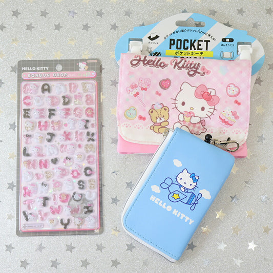 ボンボンドロップシール もじ ハローキティ クール1シートつき 定期入れセット