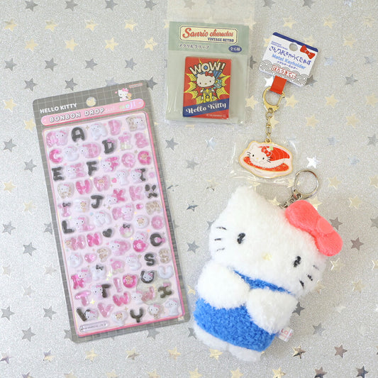 ボンボンドロップシール もじ ハローキティ クール1シートつき ぬいキーセット