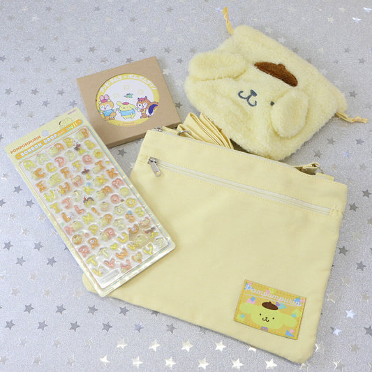 ボンボンドロップシール もじ ポムポムプリン1シートつき 給水コースターセット