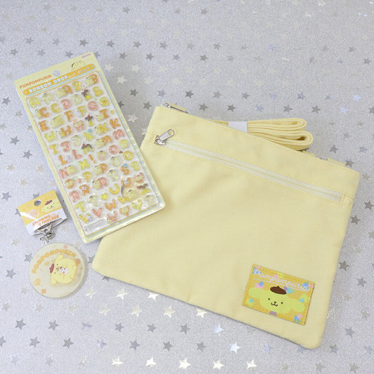ボンボンドロップシール もじ ポムポムプリン1シートつき キーリング、サコッシュセット