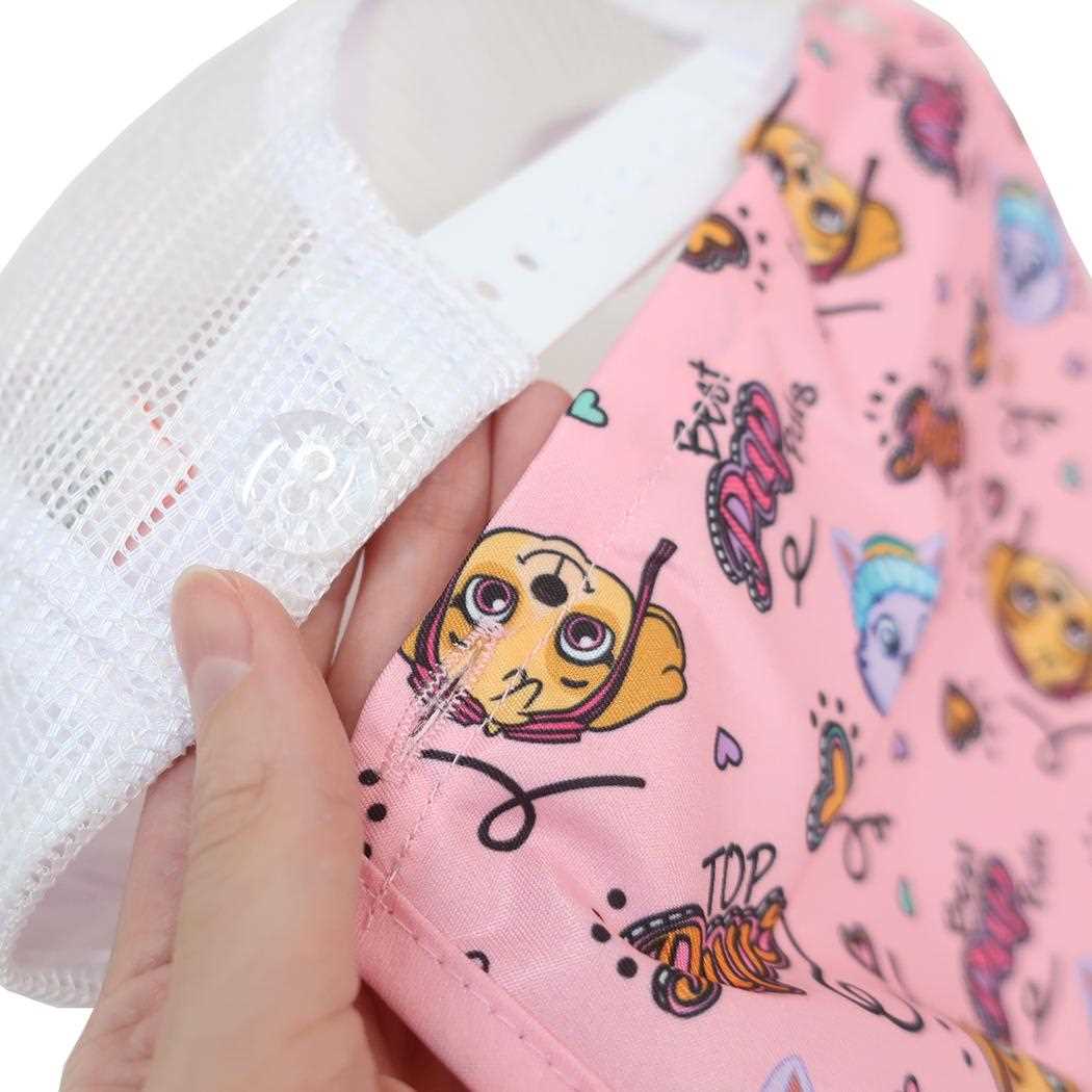 女児 日除けタレ付きメッシュキャップ 帽子 パウパトロール カイタックファミリー タレ付き 取外し可能