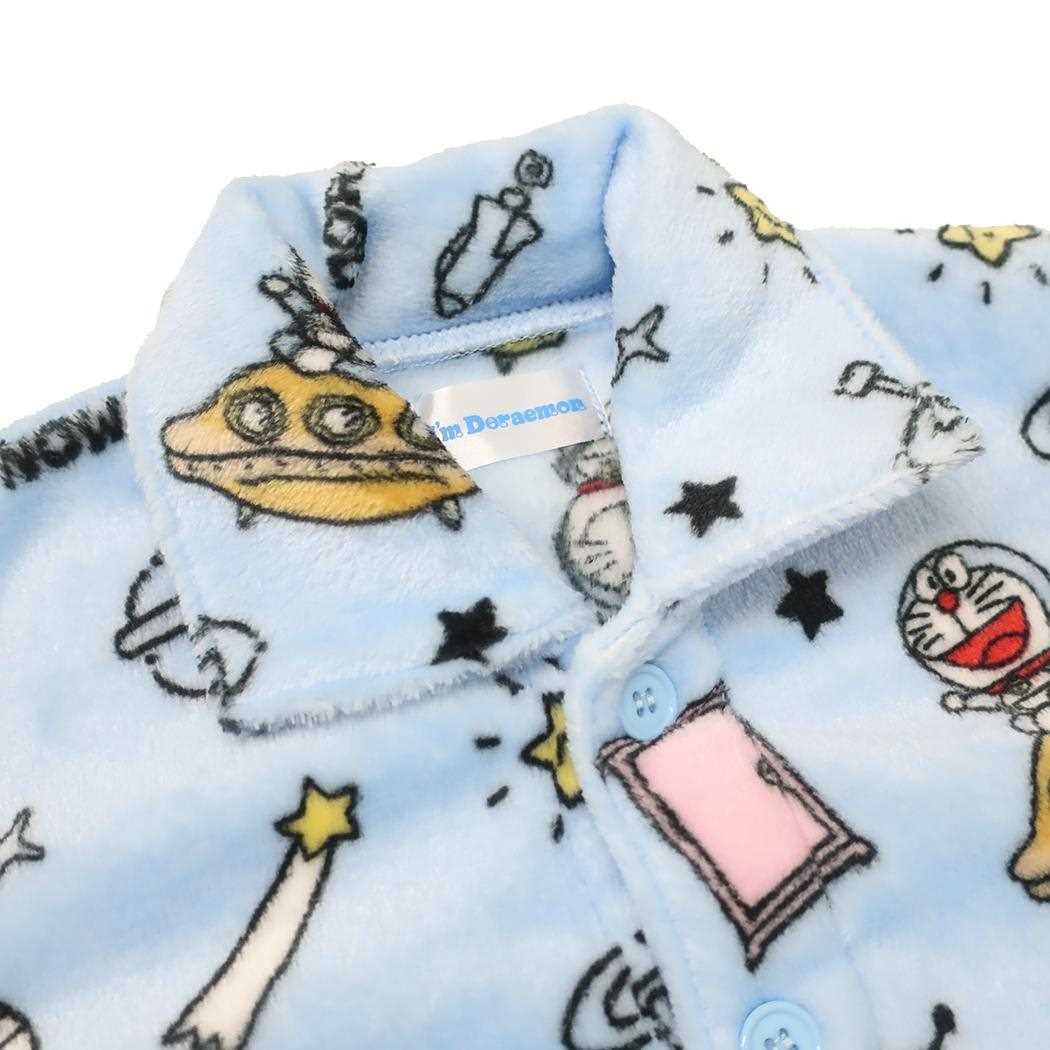 総柄長袖ニットシャツ キッズファッション アイムドラえもん サックス サンリオ カイタックファミリー キッズ 子ども ナイトウェア アニメ