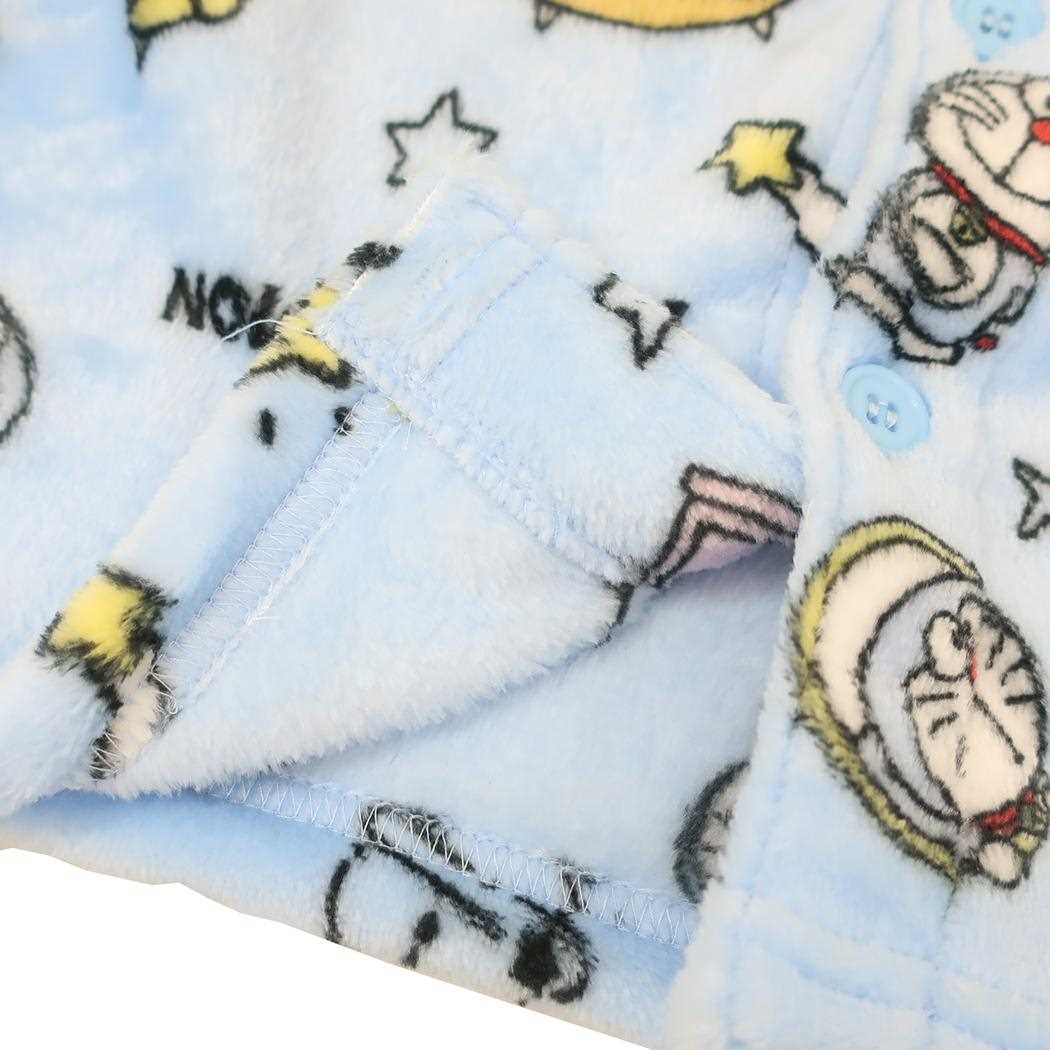 総柄長袖ニットシャツ キッズファッション アイムドラえもん サックス サンリオ カイタックファミリー キッズ 子ども ナイトウェア アニメ
