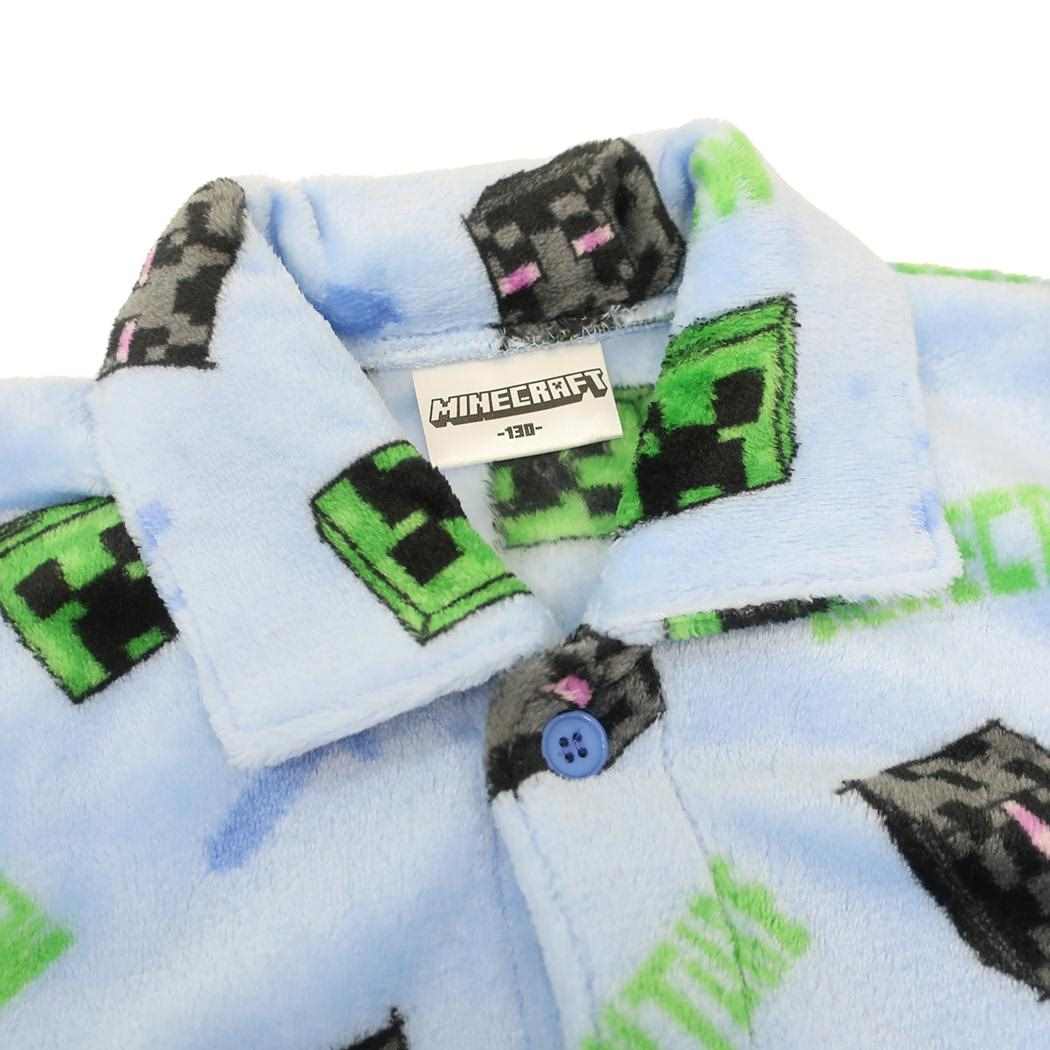 総柄長袖ニットシャツ キッズファッション マインクラフト サックス Minecraft カイタックファミリー キッズ 子ども ナイトウェア パジャマ ゲーム