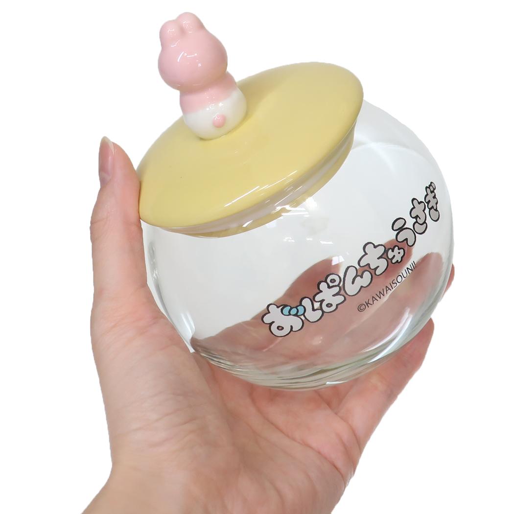 フィギュア付きガラスキャニスター 保存容器 おぱんちゅうさぎ カルチュアエンタテインメント ギフト食器 新生活準備雑貨