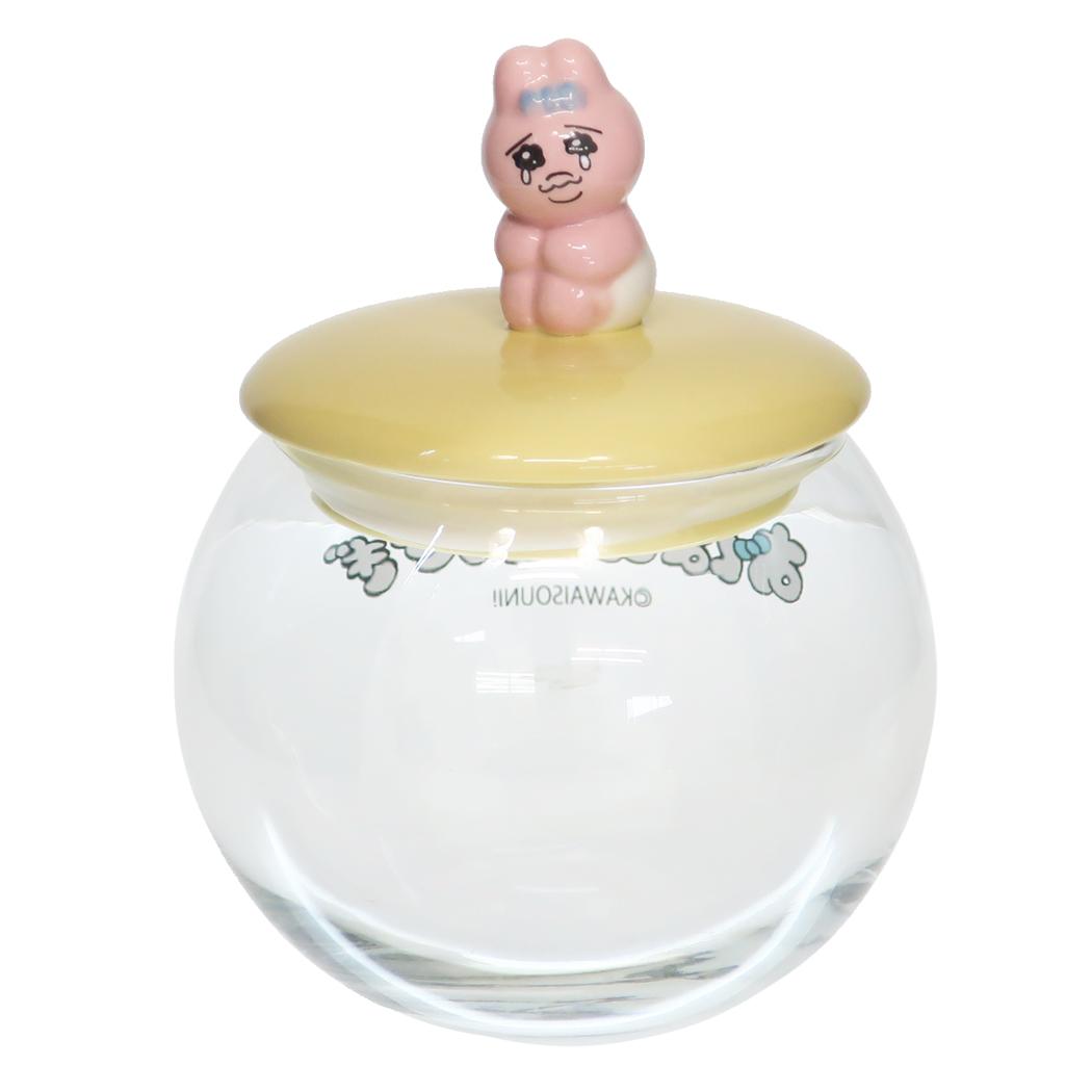 フィギュア付きガラスキャニスター 保存容器 おぱんちゅうさぎ カルチュアエンタテインメント ギフト食器 新生活準備雑貨