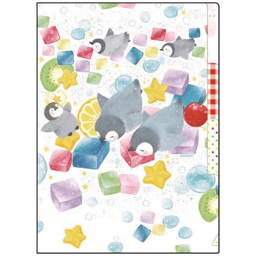 A5クリアファイル3ポケット ポケットファイル 吉田麻乃 カラフルゼリーの海 クローズピン 書類整理ホルダー かわいい メール便可