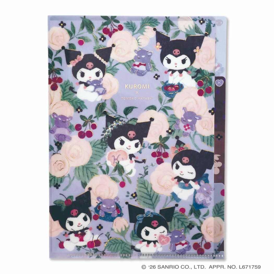 サンリオキャラクターズ x 林朋子 ポケットファイル A5 3ポケットクリアファイル クロミ Sanrio クローズピン
