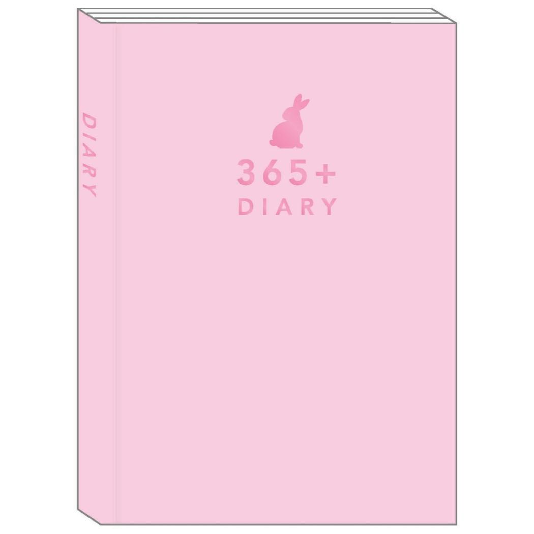 1年日記 365+ 日記帳 みんなの文具 うさぎ エアリーピンク クローズピン シンプル おしゃれ メール便可