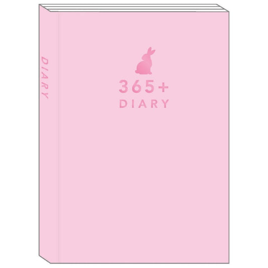 1年日記 365+ 日記帳 みんなの文具 うさぎ エアリーピンク クローズピン シンプル おしゃれ メール便可