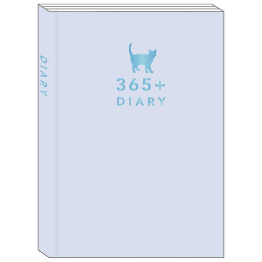 1年日記 365+ 日記帳 みんなの文具 ねこ サックスブルー クローズピン シンプル おしゃれ メール便可
