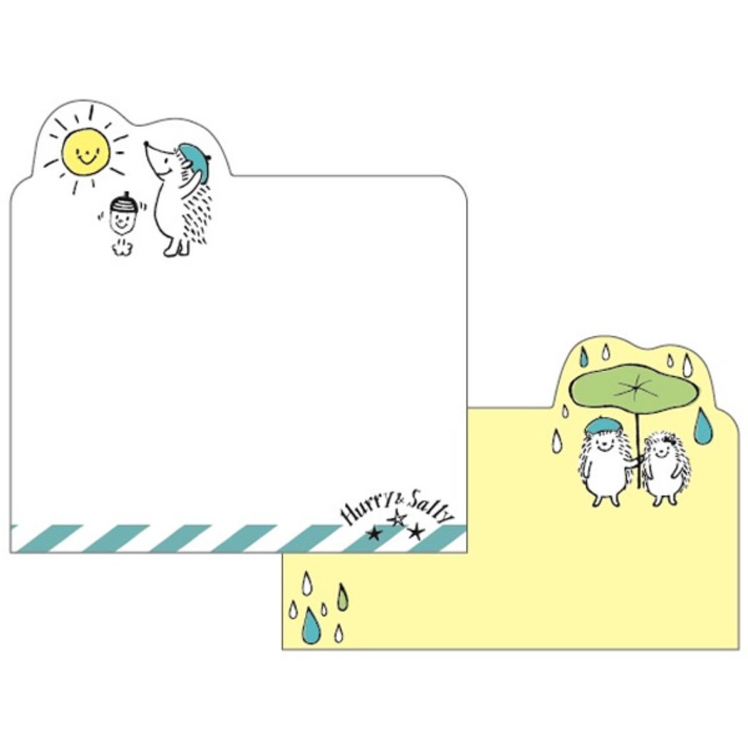 ダイカットふせんメモ 付箋 ハリーサリー 雨宿り クローズピン かわいい 文具 事務用品 メール便可