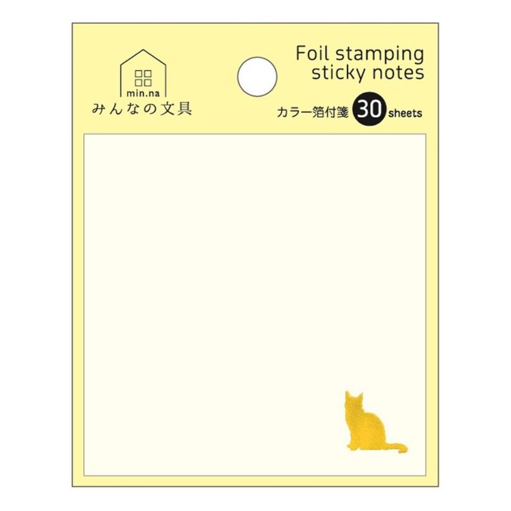 カラー箔ふせん 付箋 みんなの文具 ねこ クローズピン 付せん 事務用品 メール便可