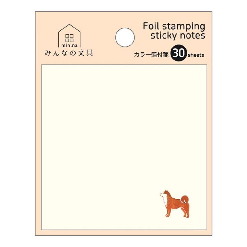カラー箔ふせん 付箋 みんなの文具 しばいぬ クローズピン 付せん 事務用品 メール便可