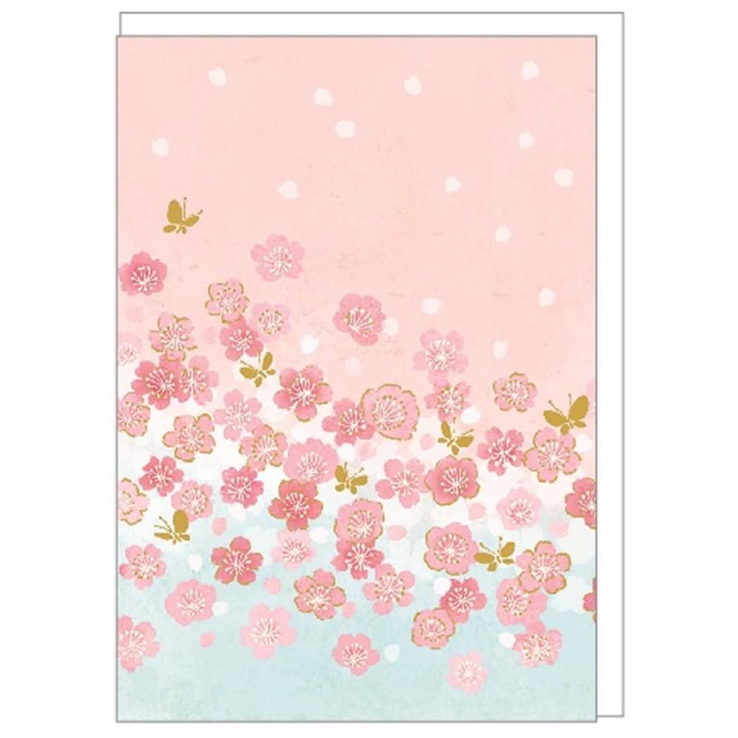 さくらグリーティングカード メッセージカード 水辺の桜 クローズピン 入学 卒業 お祝いメッセージ 多目的カード メール便可