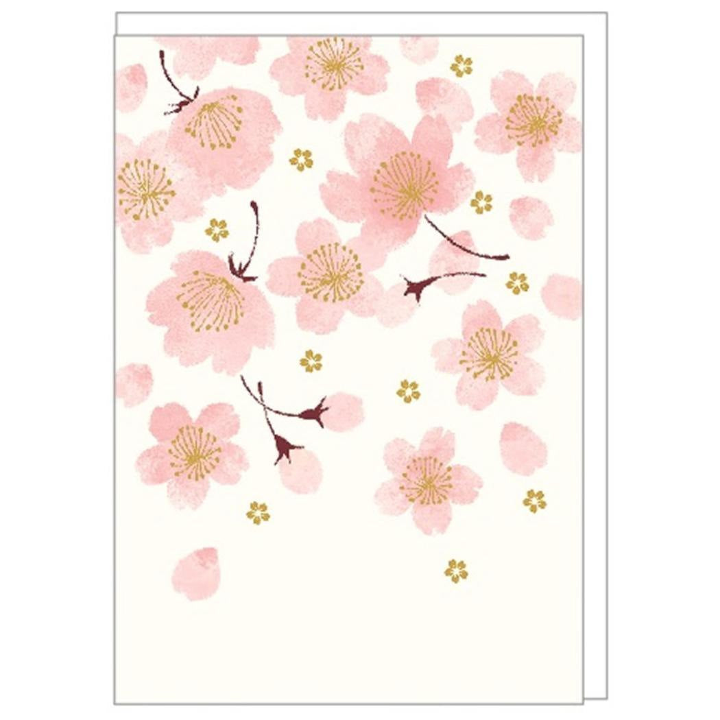 さくらグリーティングカード メッセージカード 桜舞う クローズピン 入学 卒業 お祝いメッセージ 多目的カード メール便可