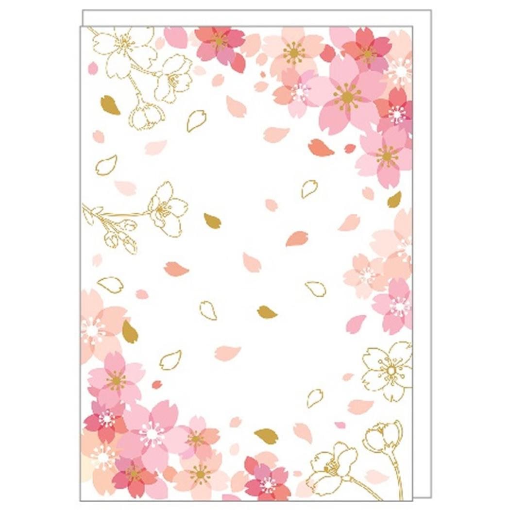 さくらグリーティングカード メッセージカード 桜咲く クローズピン 入学 卒業 お祝いメッセージ 多目的カード メール便可