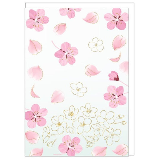 さくらグリーティングカード メッセージカード 優美の桜 クローズピン 入学 卒業 お祝いメッセージ 多目的カード メール便可