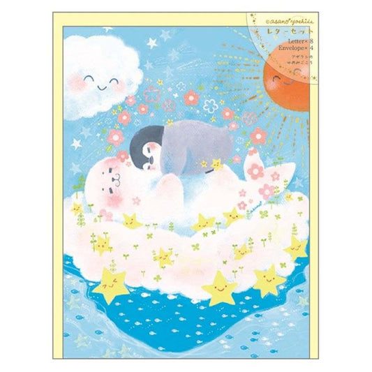 レターセット 手紙セット 吉田麻乃 アザラシのゆめみごこち クローズピン 便箋＆封筒 かわいい メール便可
