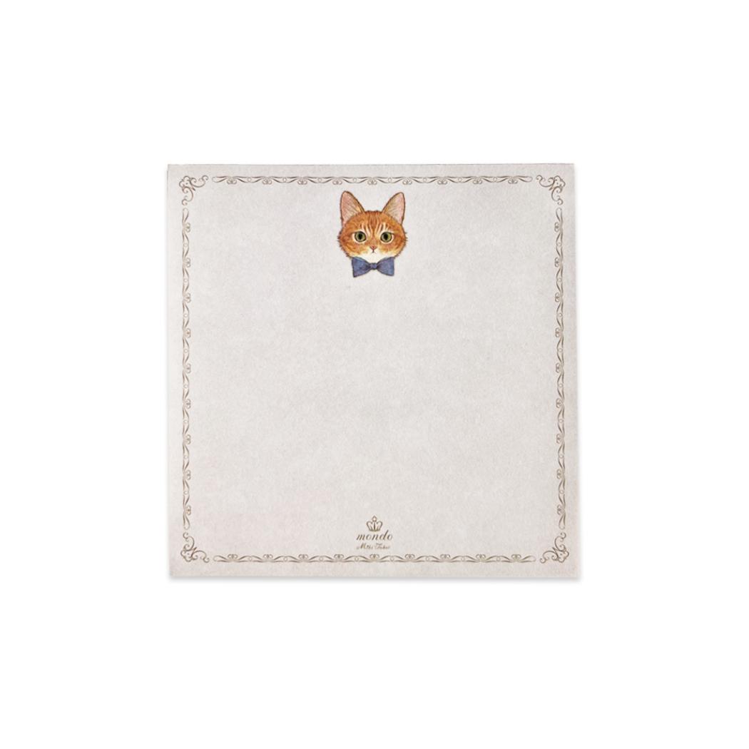 メモパッド メモ帳 たけいみき mondo ジンジャーキャット 新入学 猫 クローズピン 学校 オフィス プレゼント ガーリーイラスト メール便可