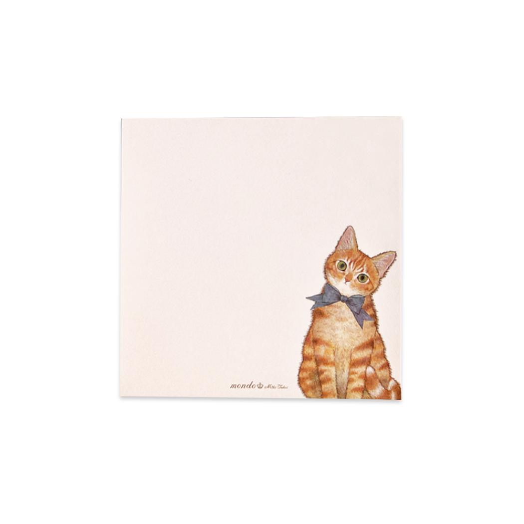 メモパッド メモ帳 たけいみき mondo ジンジャーキャット 新入学 猫 クローズピン 学校 オフィス プレゼント ガーリーイラスト メール便可