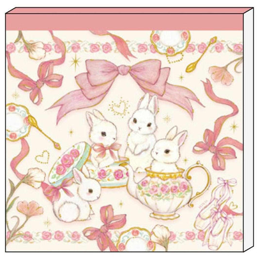 メモパッド メモ帳 たけいみき エレガントうさぎ アニマル クローズピン 事務用品 伝言 ガーリーイラスト メール便可