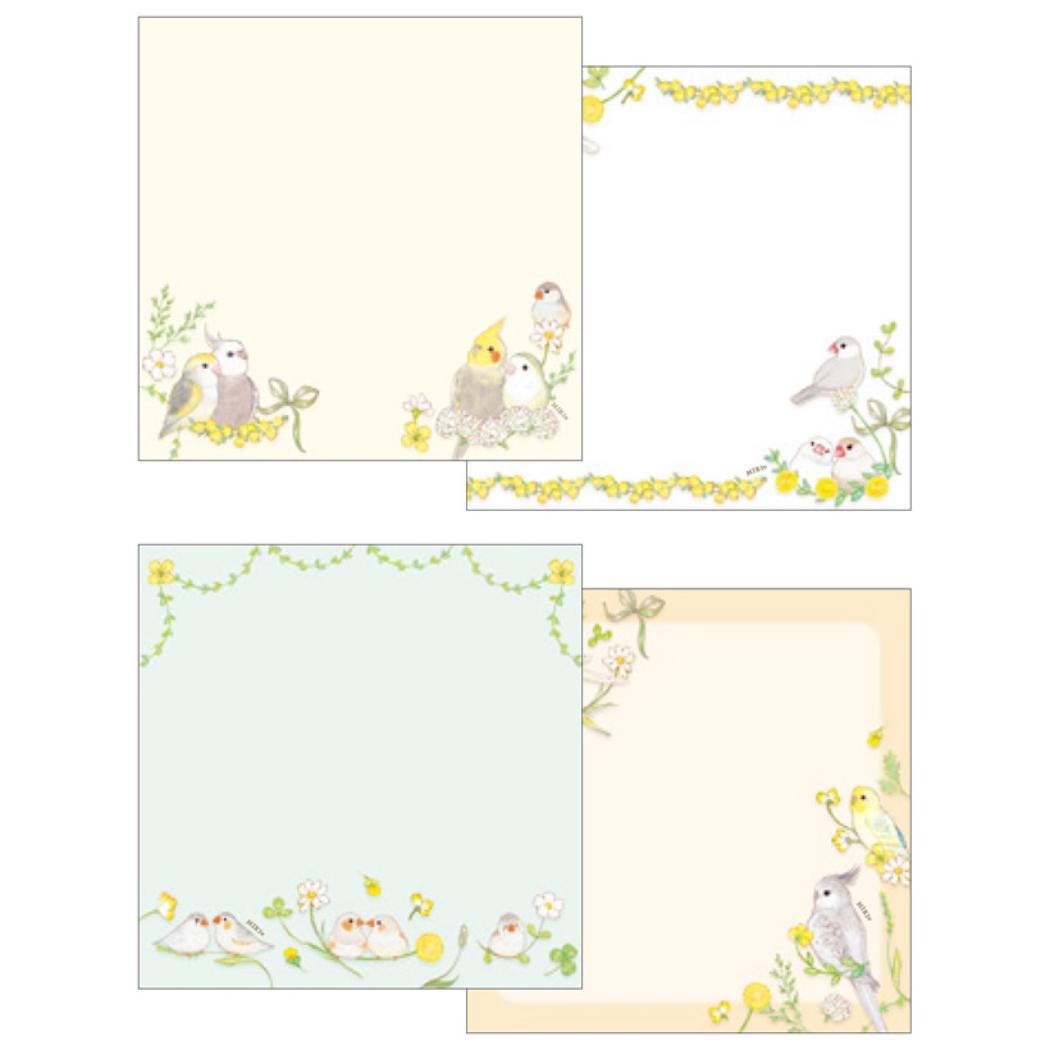 メモパッド メモ帳 たけいみき ナチュラルバード アニマル クローズピン 事務用品 伝言 ガーリーイラスト メール便可