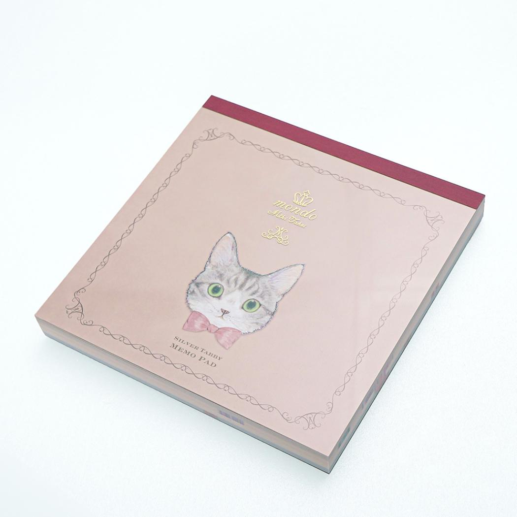 メモパッド メモ帳 たけいみき mondo シルバータビー クローズピン 事務用品 かわいい メール便可