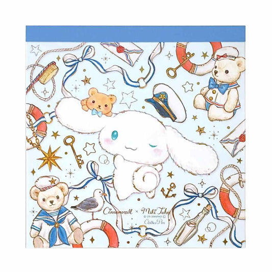 メモパッド メモ帳 サンリオキャラクターズxたけいみき マリン シナモロール サンリオ クローズピン 新学期準備文具 ガーリーイラスト メール便可