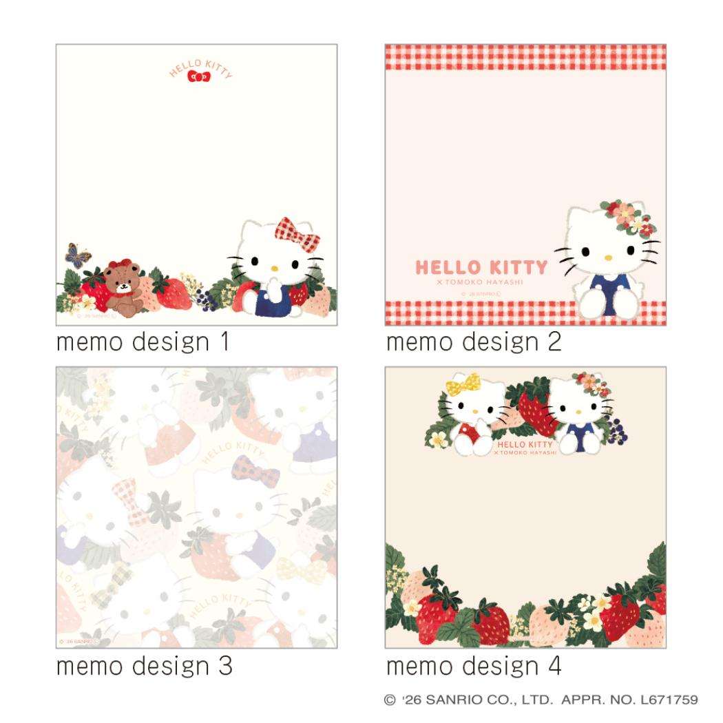 サンリオキャラクターズ x 林朋子 メモ帳 スクエアメモパッド ハローキティ Sanrio クローズピン