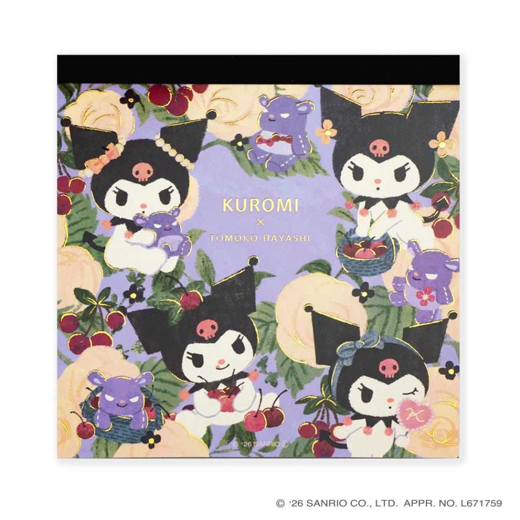 サンリオキャラクターズ x 林朋子 メモ帳 スクエアメモパッド クロミ Sanrio クローズピン