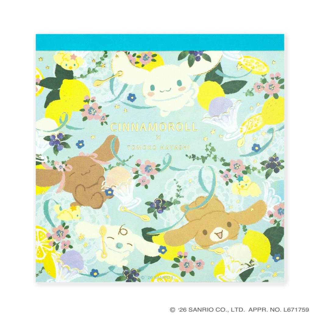 サンリオキャラクターズ x 林朋子 メモ帳 スクエアメモパッド シナモロール Sanrio クローズピン