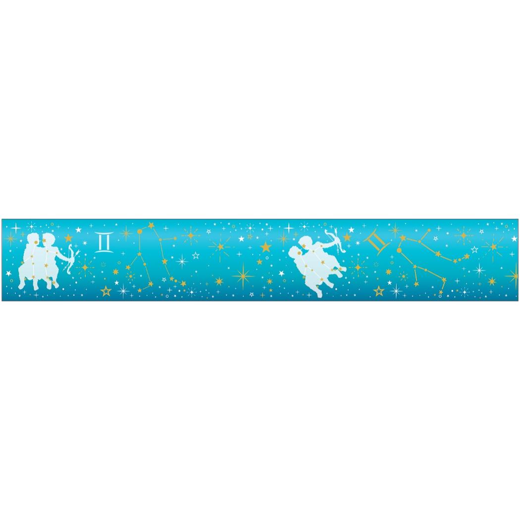 12星座透明マスキングテープ マスキングテープ 20mm 双子座 金箔加工 クローズピン マステ デコレーション メール便可