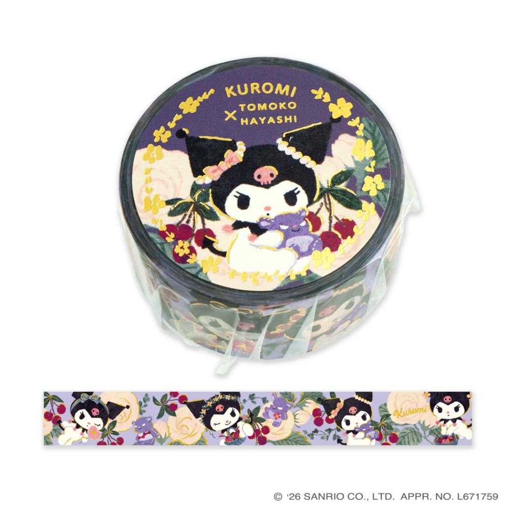 サンリオキャラクターズ x 林朋子 マステ マスキングテープ 18mm 5m巻 クロミ Sanrio クローズピン