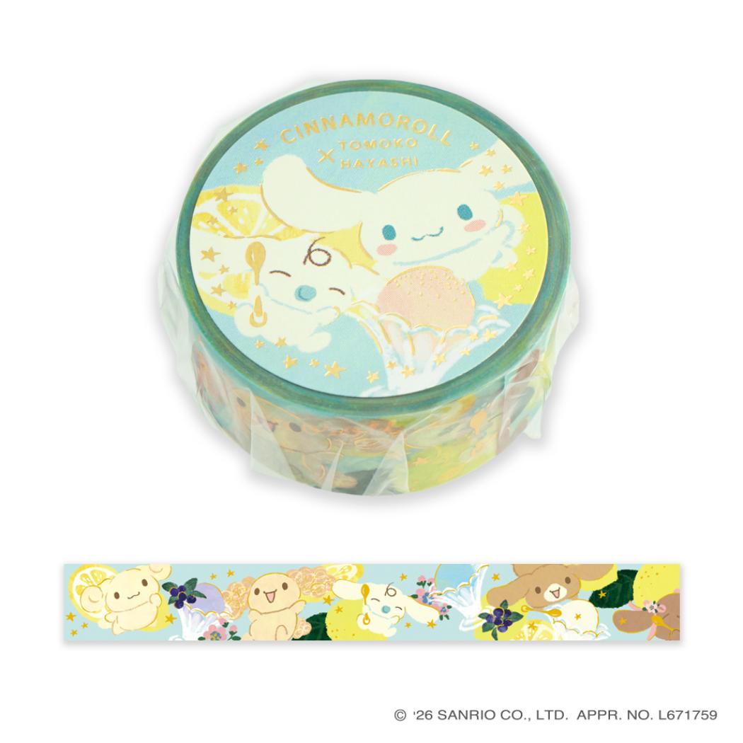 サンリオキャラクターズ x 林朋子 マステ マスキングテープ 18mm 5m巻 シナモロール Sanrio クローズピン