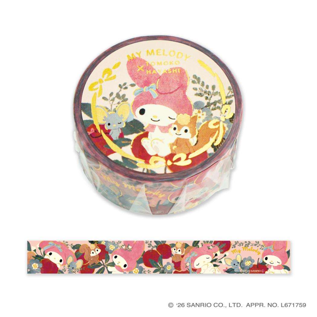 サンリオキャラクターズ x 林朋子 マステ マスキングテープ 18mm 5m巻 マイメロディ Sanrio クローズピン