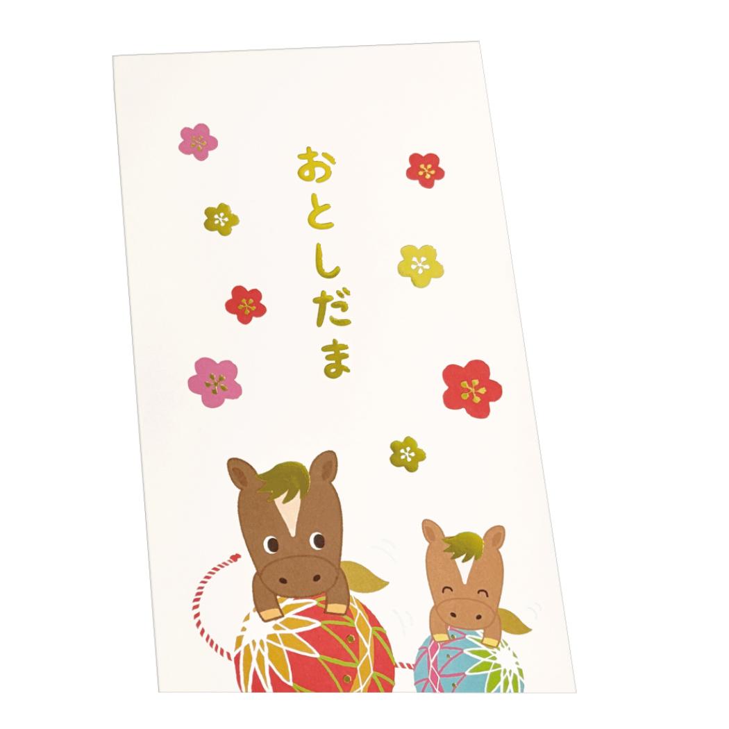 ポチ袋 大 ぽち袋 手毬と馬 クローズピン お年玉 子供 お正月 おもしろ雑貨 メール便可