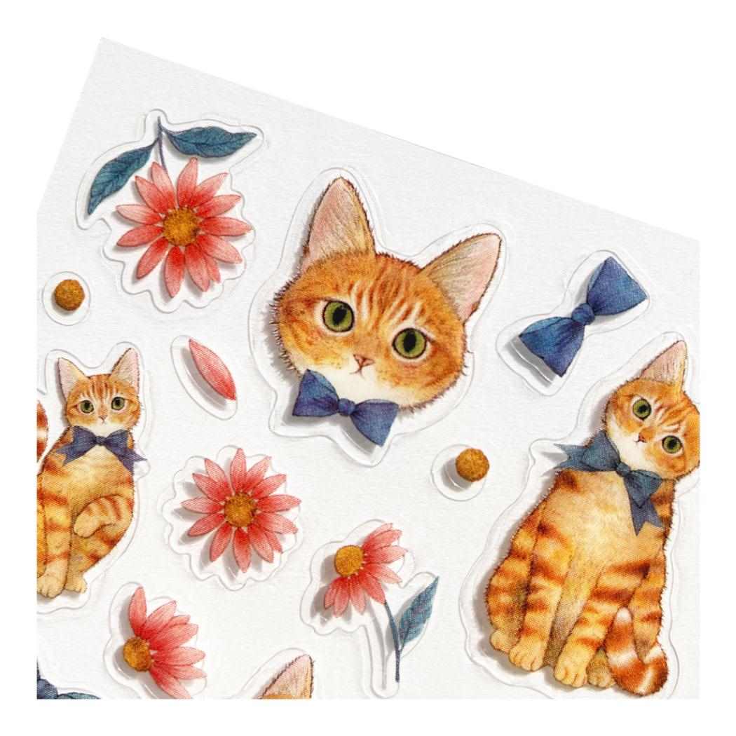 クリアシール シールシート たけいみき mondo ジンジャーキャット 猫 クローズピン ステッカー デコレーションシール ガーリーイラスト メール便可