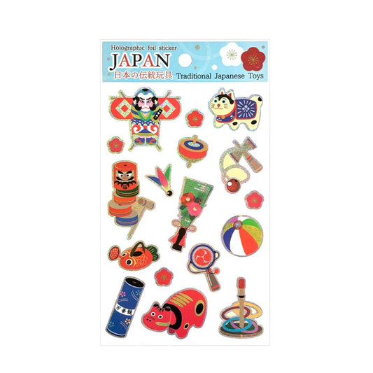 ホログラムシール シールシート 日本の伝統シリーズ 日本の伝統玩具 クローズピン 手帳デコ DECOシール お土産 メール便可
