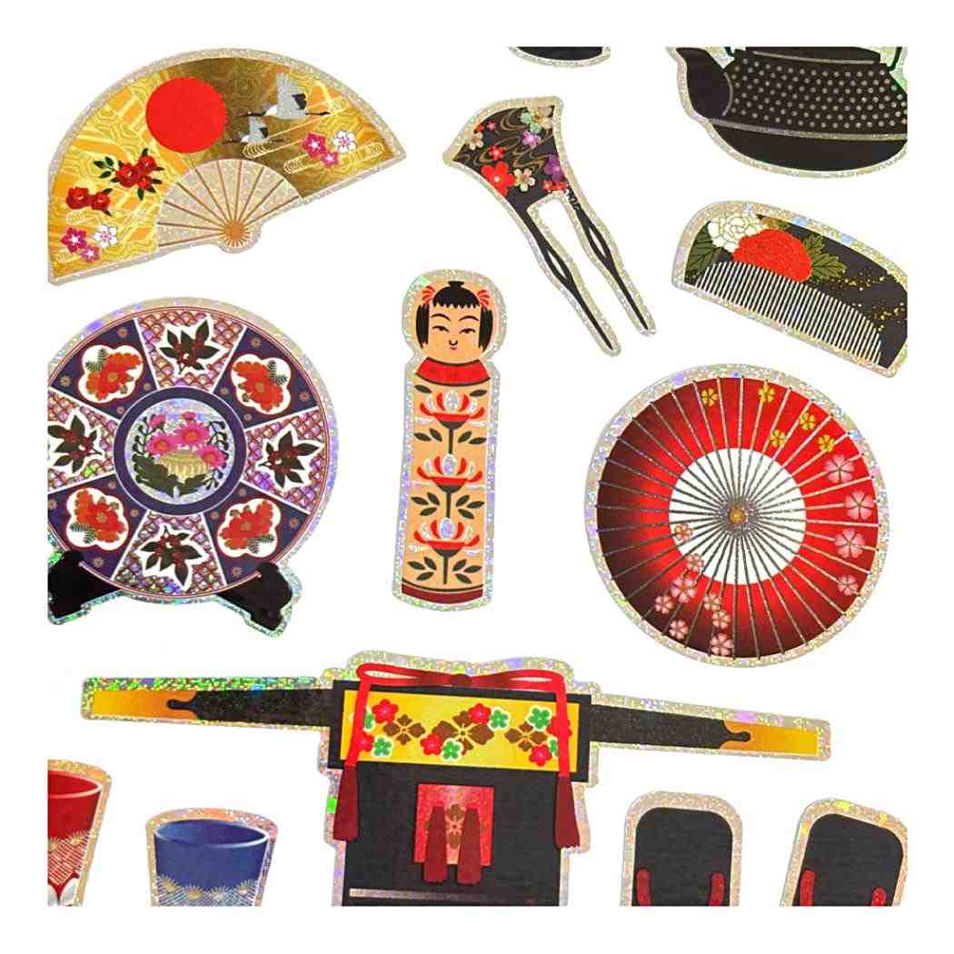 ホログラムシール シールシート 日本の伝統シリーズ 日本の伝統工芸 クローズピン 手帳デコ DECOシール お土産 メール便可
