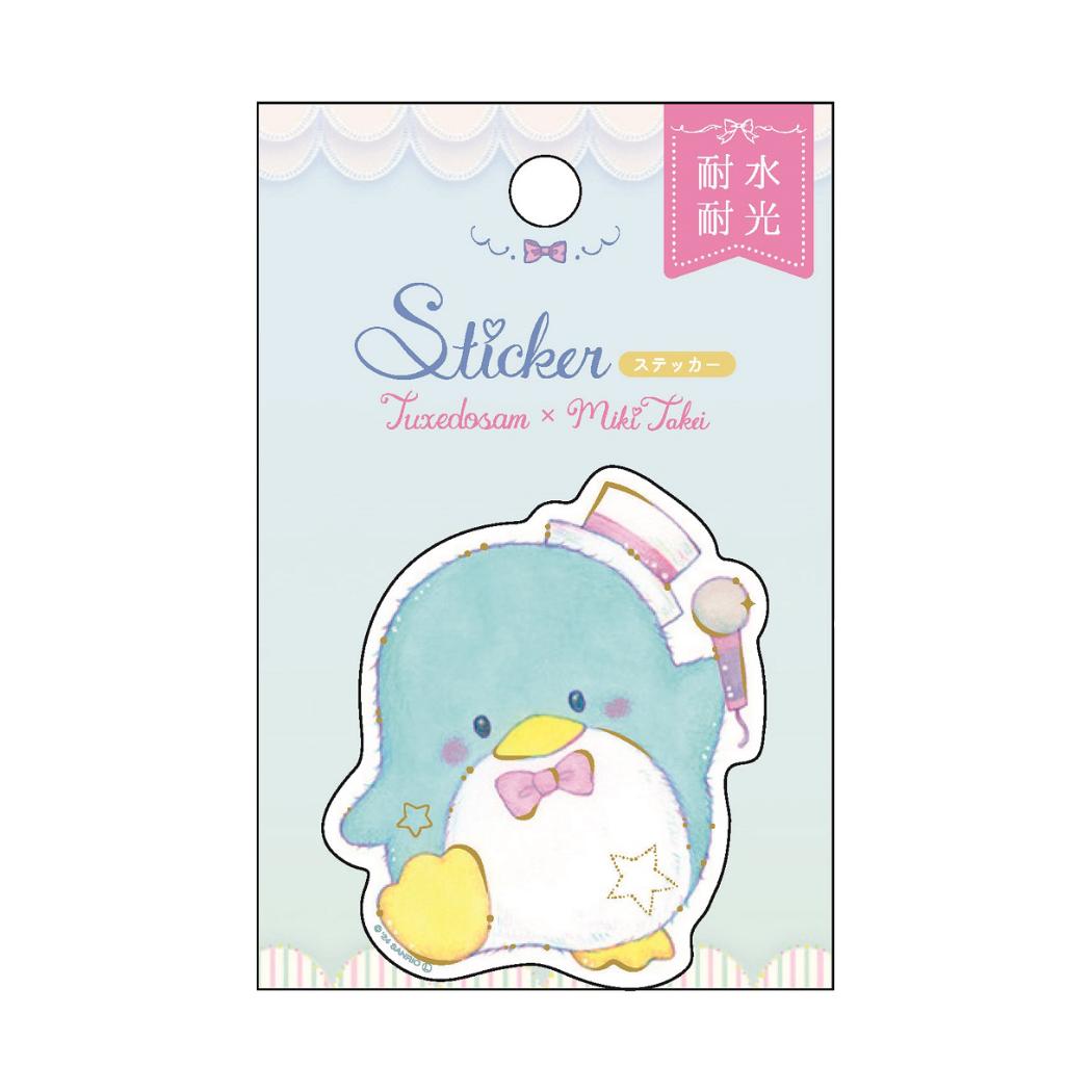 ステッカー ダイカットシール サンリオキャラクターズxたけいみき タキシードサム ポップミュージック サンリオ クローズピン 耐水耐光 デコシール メール便可